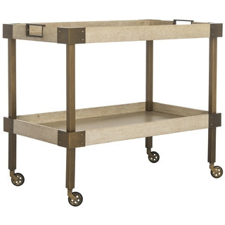 Safavieh Couture High Line Collection Adalia Bleached Walnut Wood Bar Cart