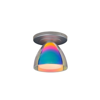 Bruck Lighting Rainbow 2 1-LED Matte Chrome Ceiling Mount with Sunset Glass Shade
