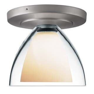 Bruck Lighting Rainbow 2 1-LED Matte Chrome Ceiling Mount with Clear Glass Shade