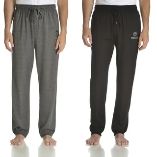 Ecko Unlimited Men's Black and Charcoal Grey Cotton Jersey Knit Solid Jogger Pant (Set of 2)