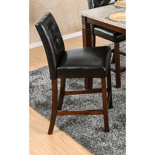 Furniture of America Terese Transitional Tufted Black Leatherette Counter Height Chair (Set of 2)