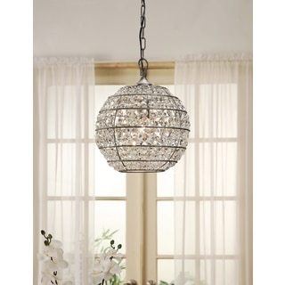 Abbyson Living Iron and Crystal Circular Chandelier
