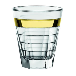 Majestic Gifts Clear Glass Double Old Fashioned Tumbler with Gold Band (Pack of 6)