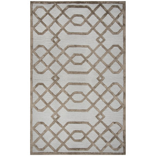 Rizzy Home Monroe Cream Wool and Viscose Hand-tufted Area Rug (5' x 8')