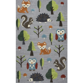 Rizzy Home Play Day Grey Wool Hand-Tufted Rug (3' x 5')