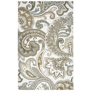 Rizzy Home Hand-Tufted Suffolk Beige Paisley Wool Rug (5' x 8')