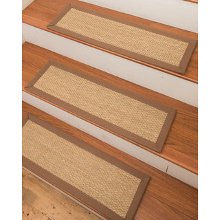 Handcrafted Positano Seagrass Carpet Stair Treads - Malt 9 x 29 (Set of 13)