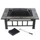Pure Garden 37 inch Rectangular Tile Fire Pit with Cover - Black
