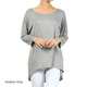 Women's Solid Rayon and Spandex Long-sleeve Tunic - Thumbnail 7