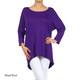 Women's Solid Rayon and Spandex Long-sleeve Tunic - Thumbnail 3