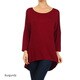 Women's Solid Rayon and Spandex Long-sleeve Tunic - Thumbnail 10