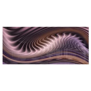 Designart 'Purple Waves Fractal Wall Art' Abstract Aluminium Art Print