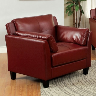 Furniture of America Pierson Double Stitched Leatherette Club Chair