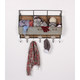 Designovation Arnica Brown Wood and Metal Wall Storage Unit with Hooks - Thumbnail 5