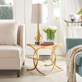 Madison Park Jace Glam Gold End Table