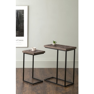East At Main's Beloit Brown Rectangular Coconut Shell Accent Table