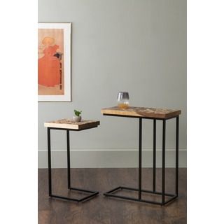 East At Main's Beloit Brown Rectangular Coconut Shell Accent Table