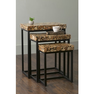 East At Main's Palo Brown Rectangular Teakwood Accent Nesting Table