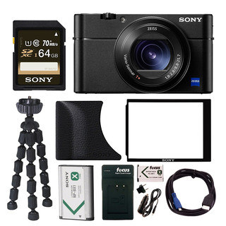 Sony DSC-RX100M5 Cyber-shot Digital Camera w/ AGR2 Grip & 64GB Accessory Bundle