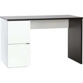 Voelkel Young Users Collection White and Black Wood Single-pedestal Desk