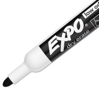 EXPO Low Odor Dry Erase Marker Bullet Tip Black Dozen