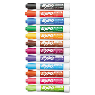 EXPO Low Odor Dry Erase Marker Chisel Tip Assorted 16/Set