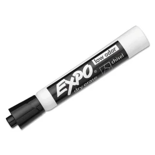 EXPO Low Odor Dry Erase Marker Chisel Tip Black Dozen