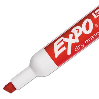 EXPO Low Odor Dry Erase Marker Chisel Tip Red Dozen