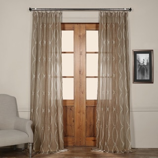 Exclusive Fabrics Grecian Taupe Printed Sheer Curtain