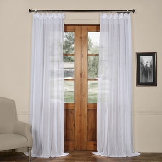 Exclusive Fabrics Solid Faux Linen Sheer Curtain