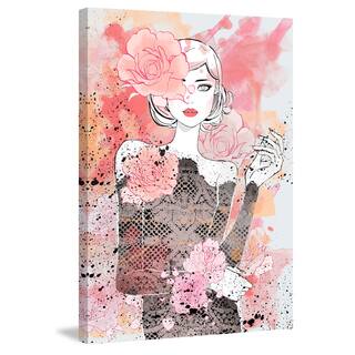 Marmont Hill - 'Floral Girl' by Loretta So Painting Print on Wrapped Canvas