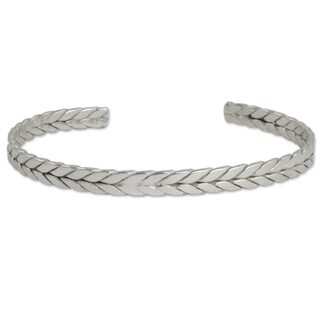 Handcrafted Sterling Silver 'Braided Junction' Bracelet (Mexico)