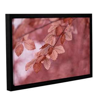 Cora Niele's ' Sepia Leaves 2' Gallery Wrapped Floater-framed Canvas