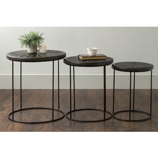 East At Main's Bartlett Brown Round Mango Wood Accent Nesting Table