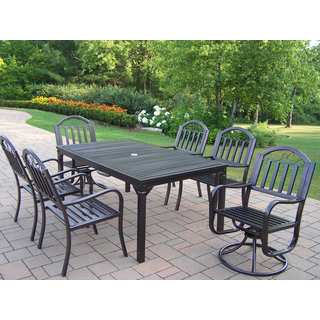 Hometown 7 Pc Dining Set with Rectangle Table, 4 Chairs and 2 Swivel Chairs