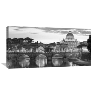 Global Gallery 'Night View at St. Peter's Cathedral, Rome' Canvas Wall Art