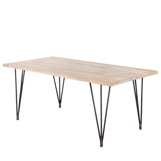 Industrial Hairpin Blanched Mango Wood Dining Table (India)