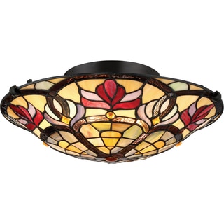 Quoize Garland Bronze-finished Glass Large Floating Flush-mount Ceiling Fixture