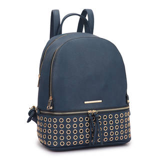 Dasein Faux Leather Round Studded Fashion Backpack