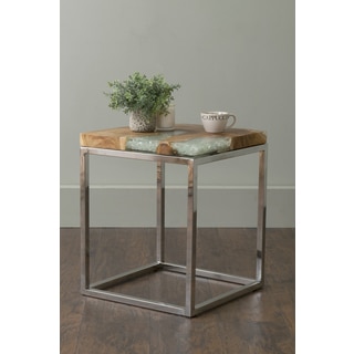 East At Main's Farrell Brown Square Teakwood Accent Table