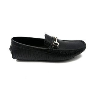 Mecca Men's Black Faux Leather Slip-on Loafer Driver Shoes