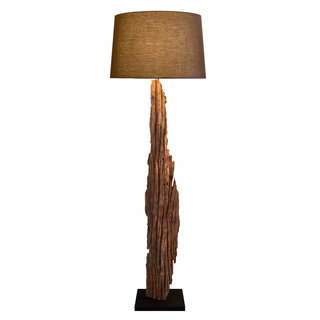Rousilique Natura Round Driftwood Table Lamp