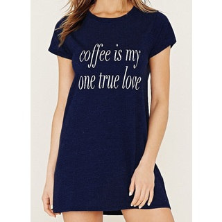 Riviera 'Coffee Is My One True Love' Blue Soft Cozy Nightshirt