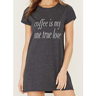 Rag 'Coffee Is My One True Love' Grey Soft Cozy Sleep Shirt
