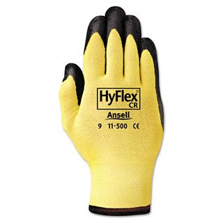 AnsellPro HyFlex Ultra Lightweight Assembly Gloves Black/Yellow Size 10 12 Pairs