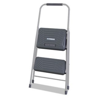 Louisville Black and Decker Steel Step Stool Two-Step 200-pound Capacity Grey