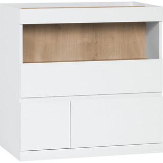 Voelkel Muto Collection,Two Drawer Chest with Open Shelf