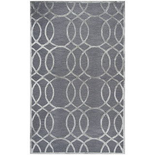 Rizzy Home Monroe Grey Wool Geometric Area Rug (3' x 5')