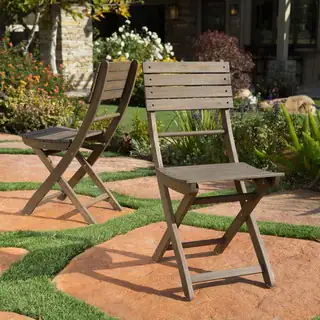 Positano Outdoor Acacia Wood Folding Dining Chair (Set of 2) by Christopher Knight Home