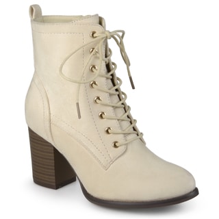 Journee Collection Women's 'Baylor' Stacked Heel Lace-up Booties